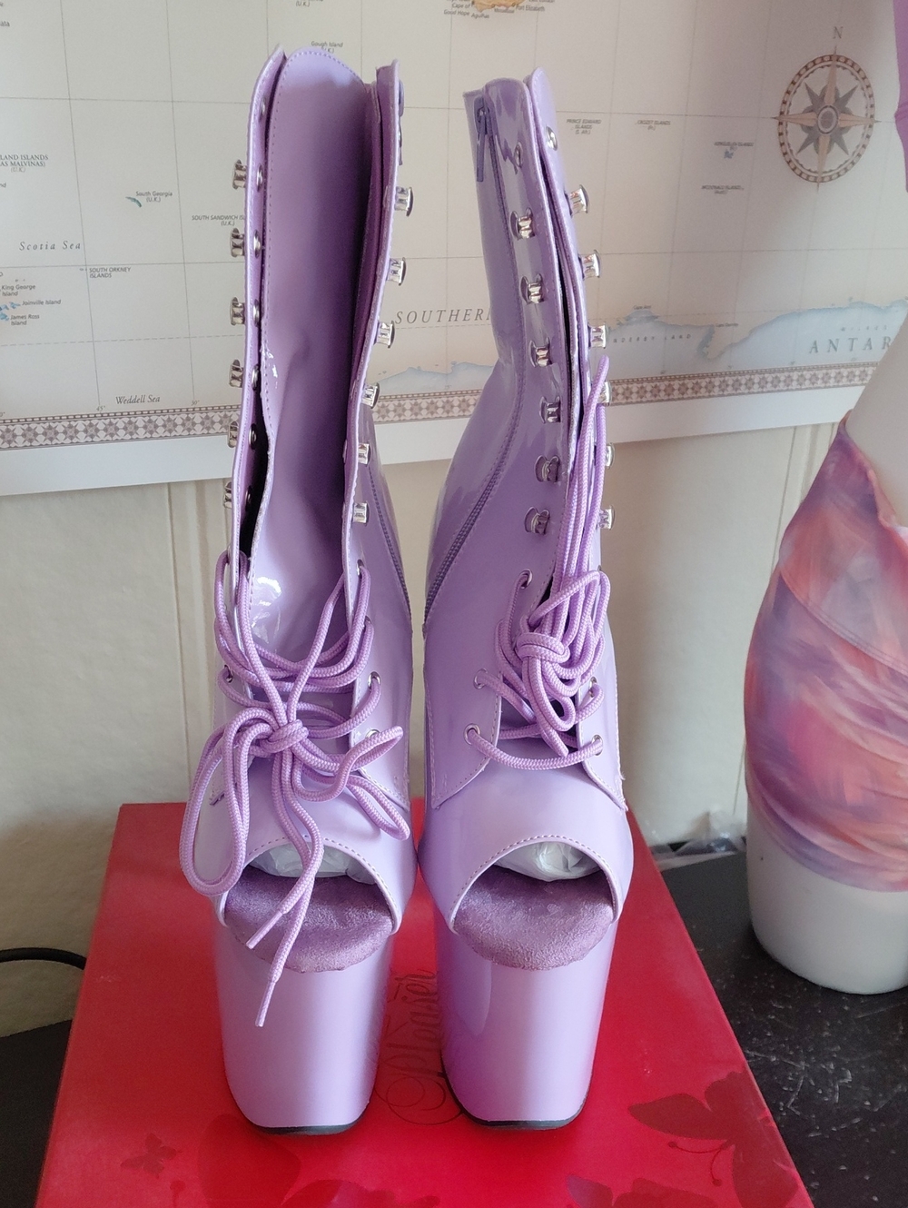 Pleaser Flamingo 1021 Lavender Patent Boots